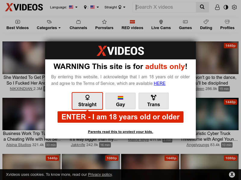 Screenshot of Free Porn Videos - XVIDEOS.COM