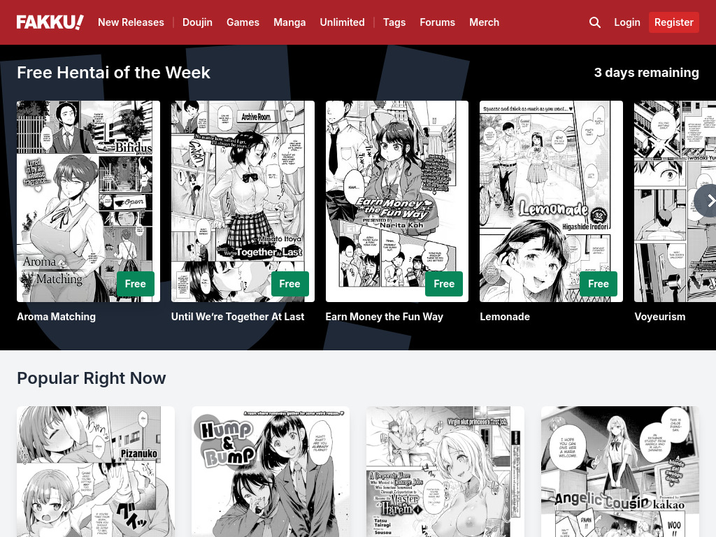 Screenshot of Hentai Manga, Doujin, and Games - FAKKU