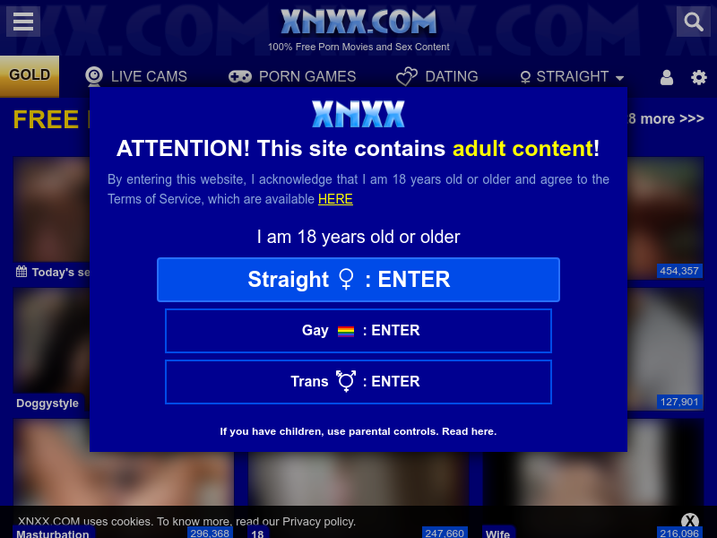 Screenshot of Free Porn, Sex, Tube Videos, XXX Pics, Pussy in Porno Movies - XNXX.COM