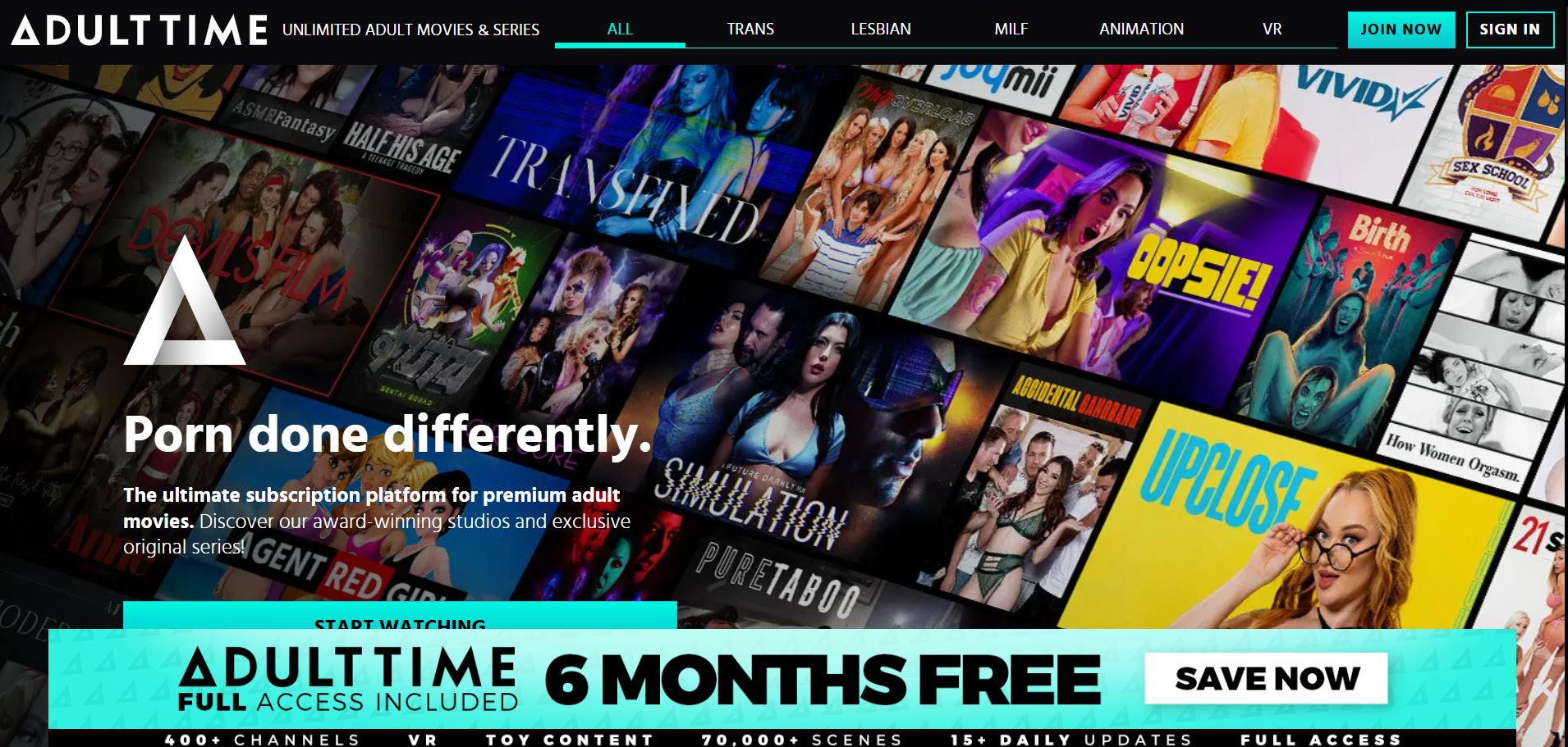 Screenshot of Unlimited Adult Movies Online | Adult Porn Time | Adult Time